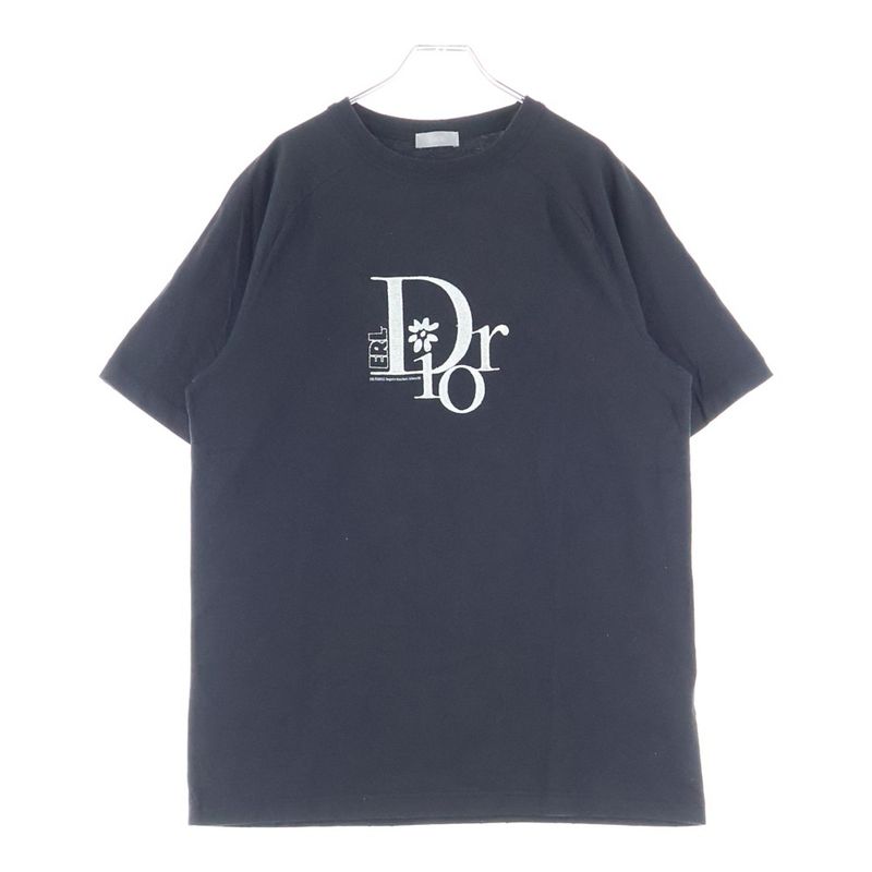 DIOR × ERL Lame Logo Embroidery Crew Neck Short Sleeve T-shirt Cut And Sewn