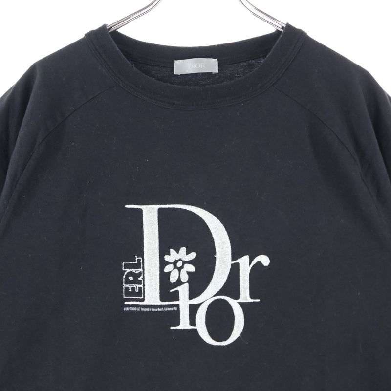 DIOR × ERL Lame Logo Embroidery Crew Neck Short Sleeve T-shirt Cut And Sewn