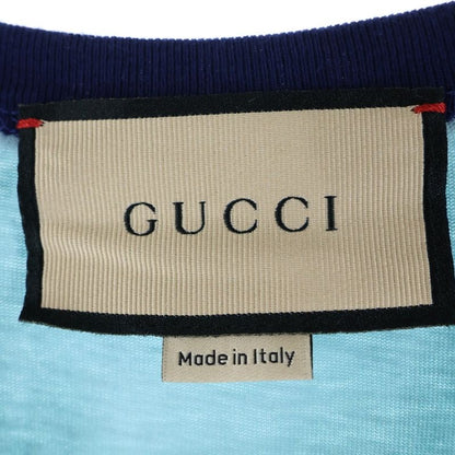 Gucci Apple Print Crew Neck Short Sleeve T-shirt Cut And Sewn Light Blue 703439
