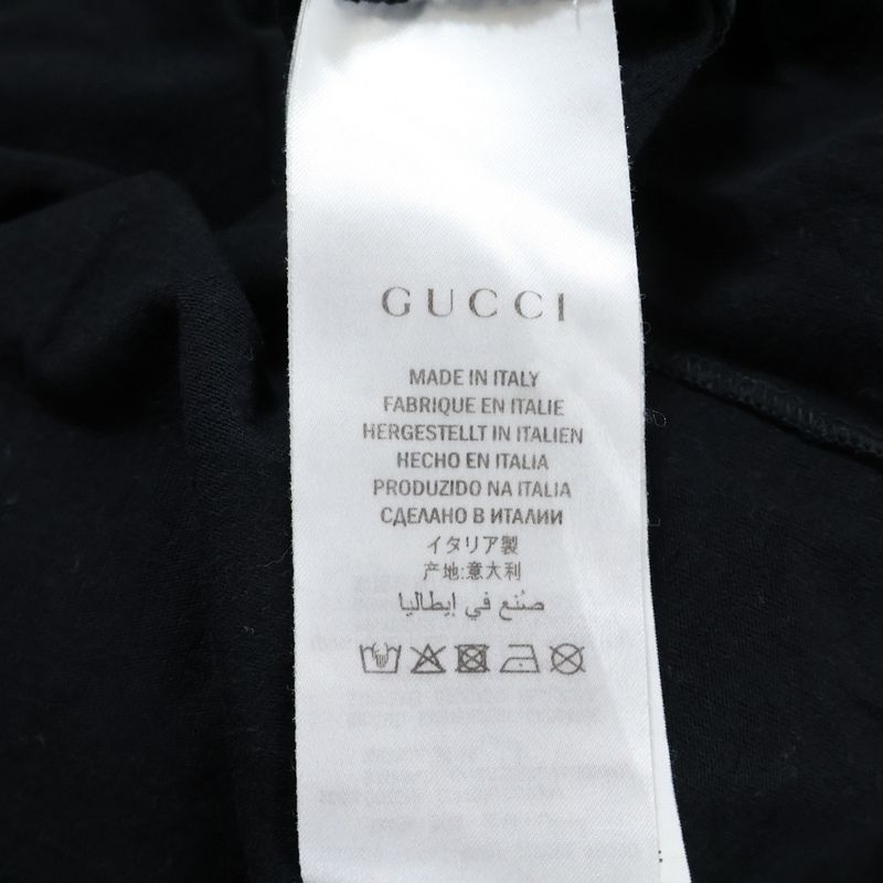 Gucci Panther Embroidered Logo Print Crew Neck Short Sleeve T-shirt Cut And