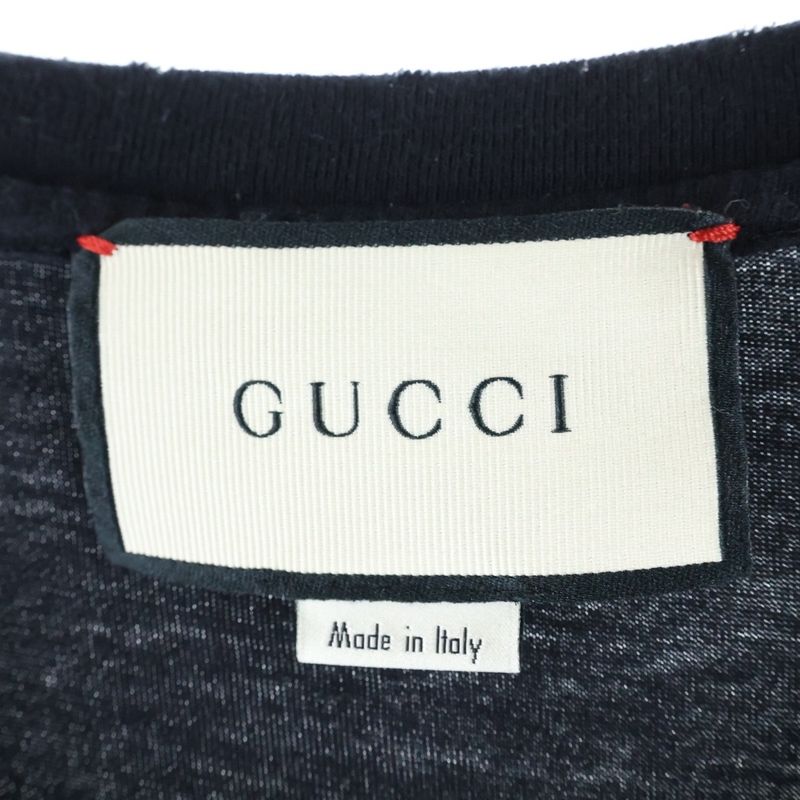 Gucci Panther Embroidered Logo Print Crew Neck Short Sleeve T-shirt Cut And