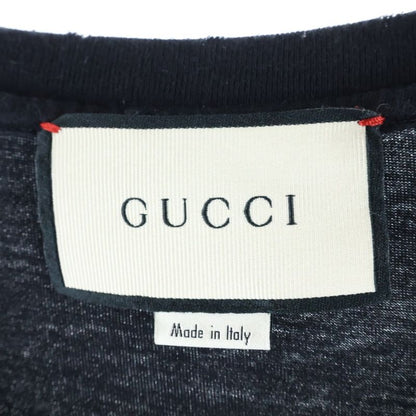 Gucci Panther Embroidered Logo Print Crew Neck Short Sleeve T-shirt Cut And