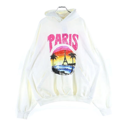 Balenciaga Paris Tropical Paris Tropical Print Pullover Hoodie White 761458 TPVM