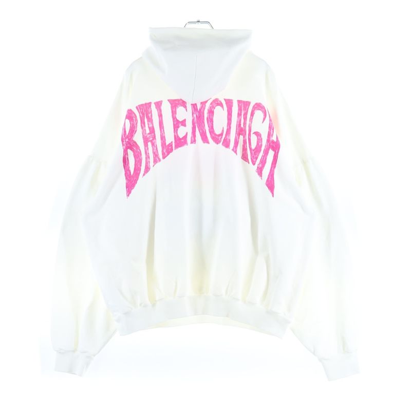 Balenciaga Paris Tropical Paris Tropical Print Pullover Hoodie White 761458 TPVM
