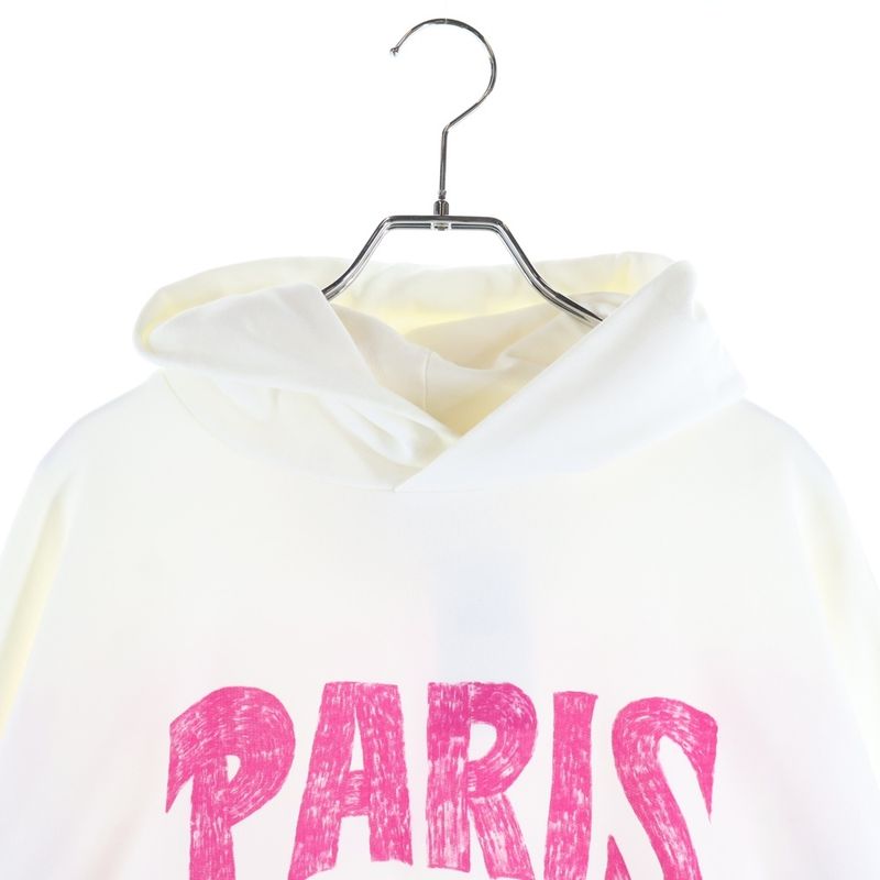 Balenciaga Paris Tropical Paris Tropical Print Pullover Hoodie White 761458 TPVM