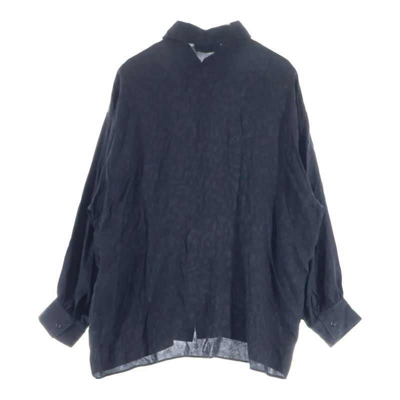 Saint Laurent Paris 22SS Leopard Pattern Silk Long Sleeve Long Sleeved Shirt