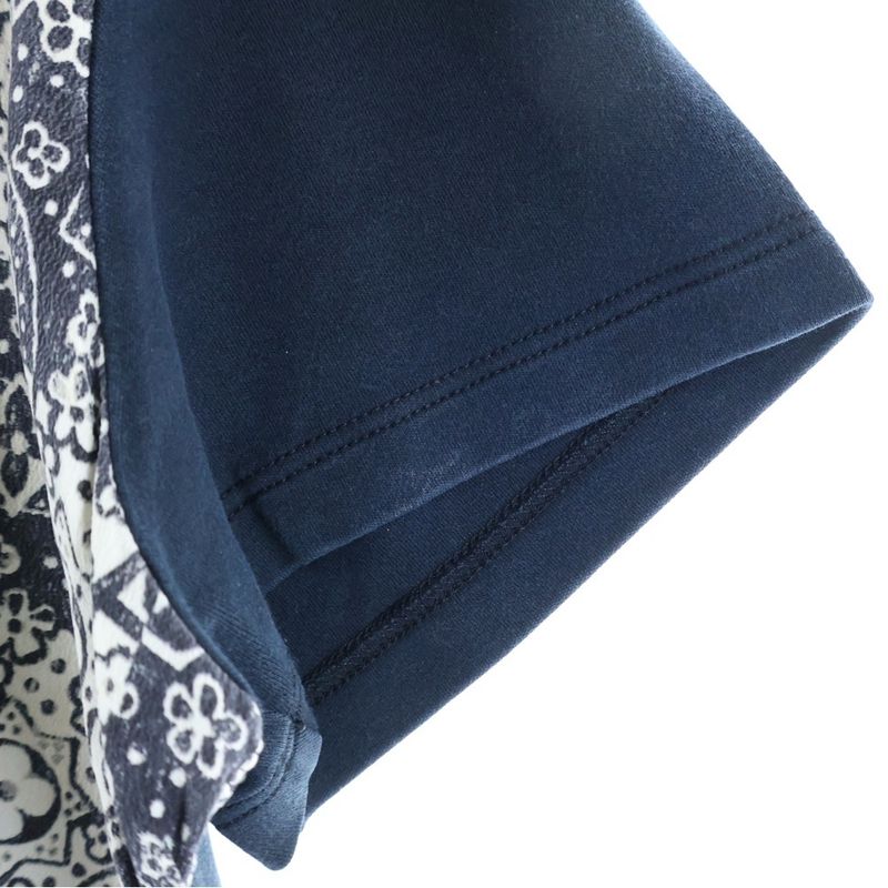 Louis Vuitton Monogram Design Two-tone Crew Neck Short Sleeve T-shirt Cut And