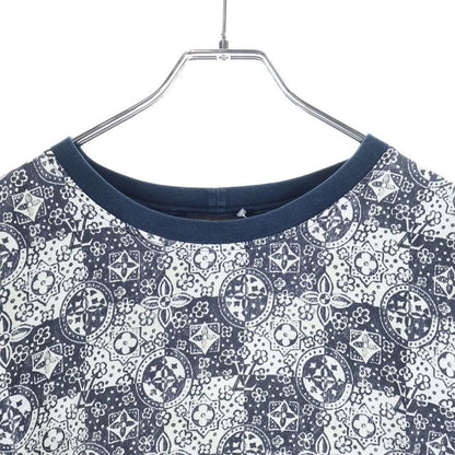 Louis Vuitton Monogram Design Two-tone Crew Neck Short Sleeve T-shirt Cut And