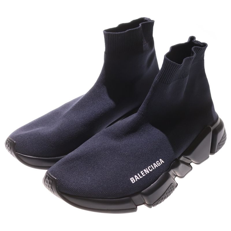 Balenciaga Speed Trainer Speed Trainer Knit High Cut Sneakers Navy 530353