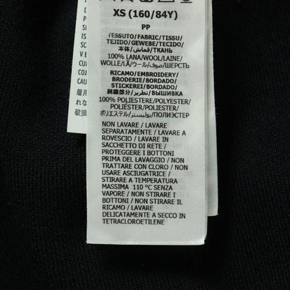 Gucci GG Pique Logo Embroidered Wool Knit Contrast Trim Dress Black Women 681306