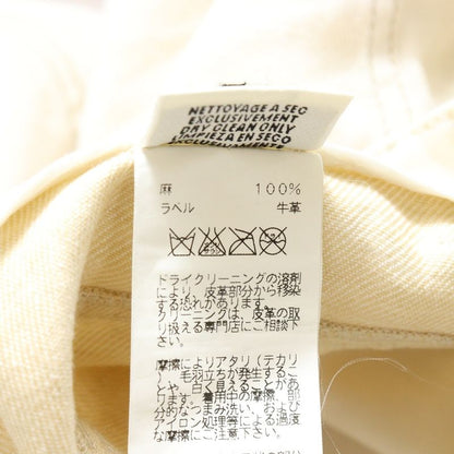 Hermes Medor Button H Belt Loop Denim Half Pants Cream