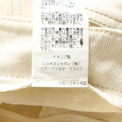 Hermes Medor Button H Belt Loop Denim Half Pants Cream