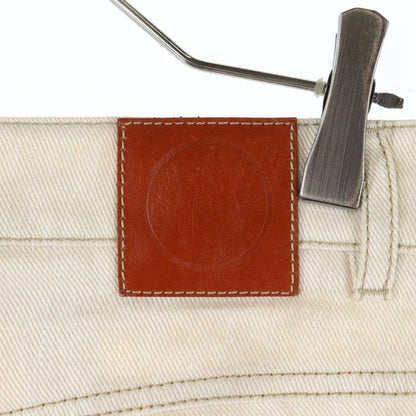 Hermes Medor Button H Belt Loop Denim Half Pants Cream