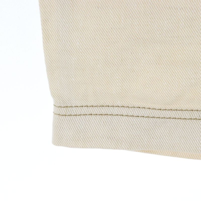 Hermes Medor Button H Belt Loop Denim Half Pants Cream