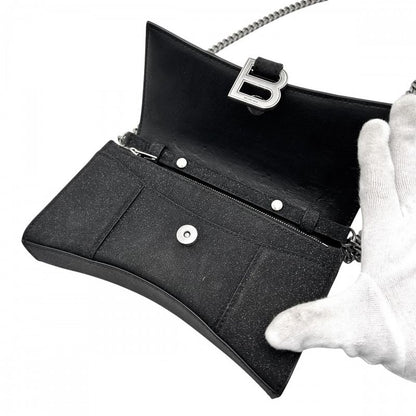 Balenciaga Chain Wallet Women's Hourglass Chain Mini Wallet Lame Shoulder Bag