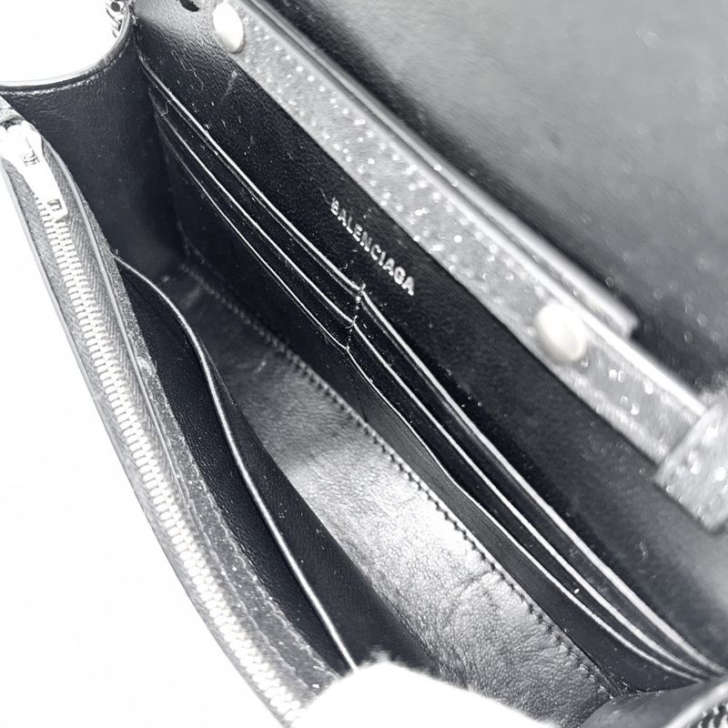 Balenciaga Chain Wallet Women's Hourglass Chain Mini Wallet Lame Shoulder Bag