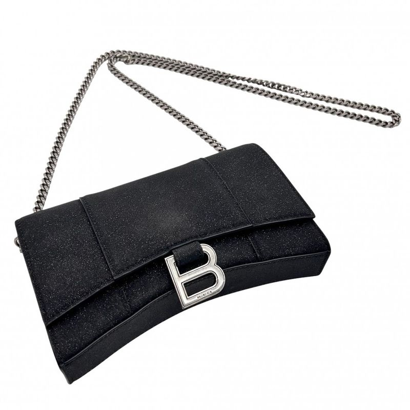 Balenciaga Chain Wallet Women's Hourglass Chain Mini Wallet Lame Shoulder Bag