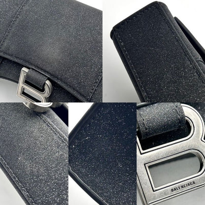 Balenciaga Chain Wallet Women's Hourglass Chain Mini Wallet Lame Shoulder Bag