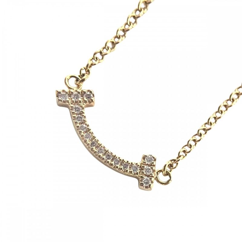 Tiffany & Co Necklace Ladies T-smile Mini Jewelry Accessories With Adjuster 18k