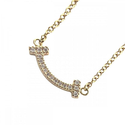 Tiffany & Co Necklace Ladies T-smile Mini Jewelry Accessories With Adjuster 18k