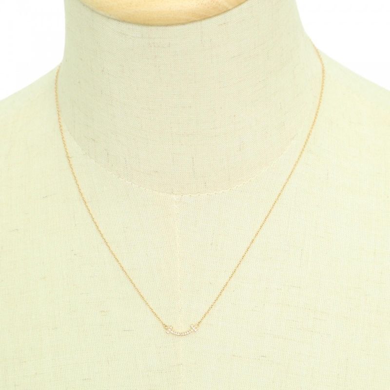 Tiffany & Co Necklace Ladies T-smile Mini Jewelry Accessories With Adjuster 18k