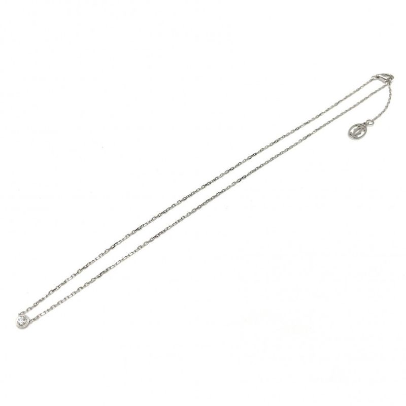 Cartier Necklace Women's Damour Small Model With Single Diamond Adjuster SM 18k