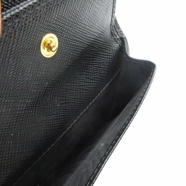 Prada Wallet Fold Saffiano Leather Triangle Logo Triangle Logo Plate Bifold