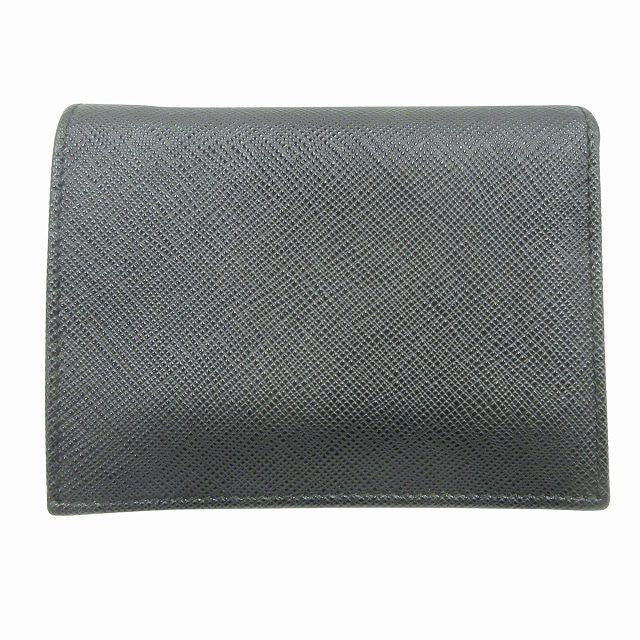 Prada Wallet Fold Saffiano Leather Triangle Logo Triangle Logo Plate Bifold