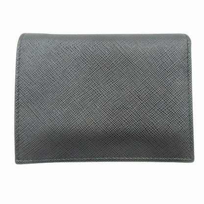 Prada Wallet Fold Saffiano Leather Triangle Logo Triangle Logo Plate Bifold