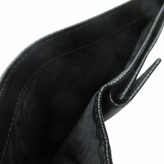 Prada Wallet Fold Saffiano Leather Triangle Logo Triangle Logo Plate Bifold