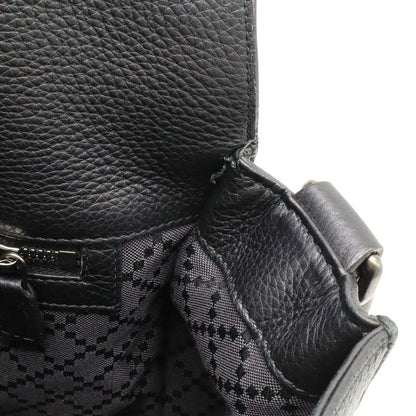 Gucci Messenger Bag Shoulder Bag Crossbody Leather Black 387091