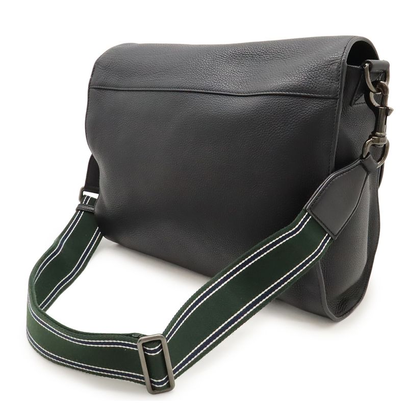 Gucci Messenger Bag Shoulder Bag Crossbody Leather Black 387091