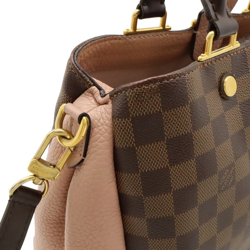 Louis Vuitton Damier Brittany Handbag 2WAY Tote Shoulder Bag PVC Leather