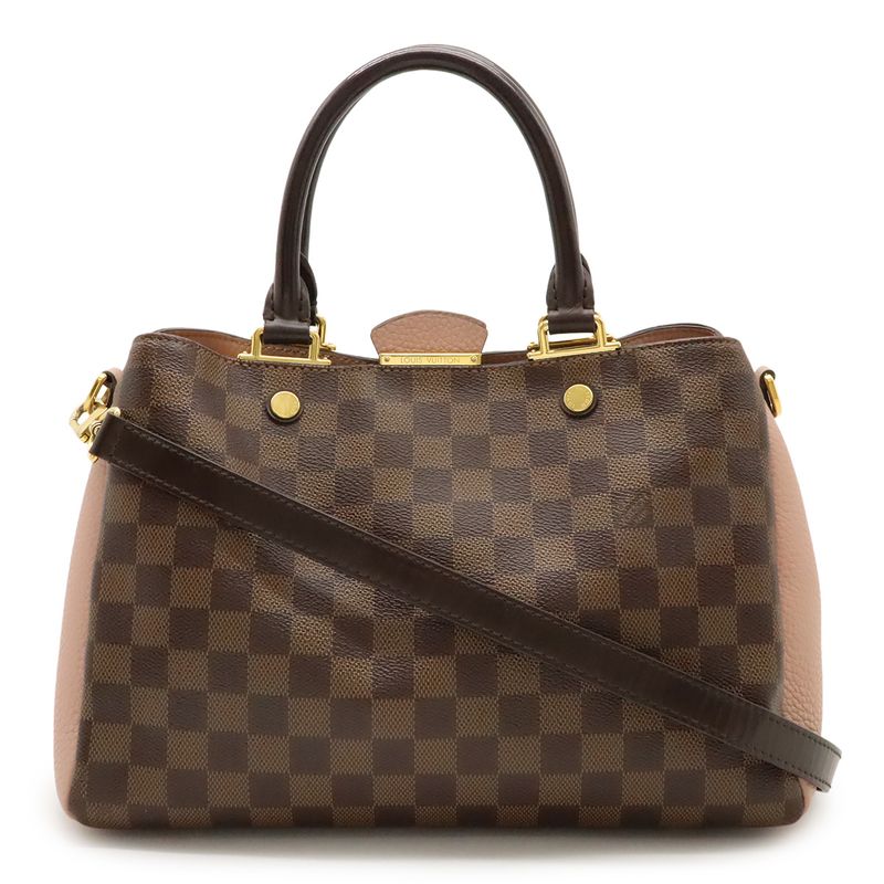 Louis Vuitton Damier Brittany Handbag 2WAY Tote Shoulder Bag PVC Leather