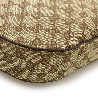 Gucci GG Canvas Shoulder Bag Crossbody Leather Khaki Beige Brown Dark Brown