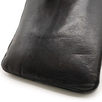 Hermes Tudu Shoulder Bag Pochette Crossbody Leather Black