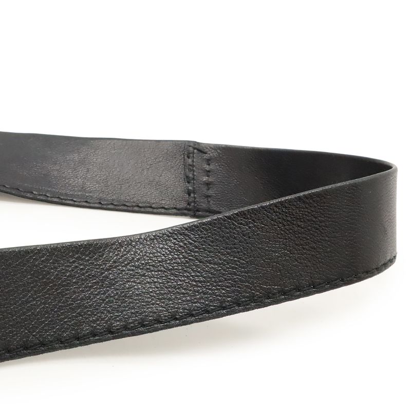 Hermes Tudu Shoulder Bag Pochette Crossbody Leather Black