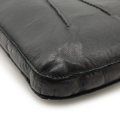 Hermes Tudu Shoulder Bag Pochette Crossbody Leather Black