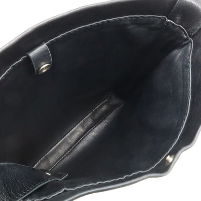 Hermes Tudu Shoulder Bag Pochette Crossbody Leather Black