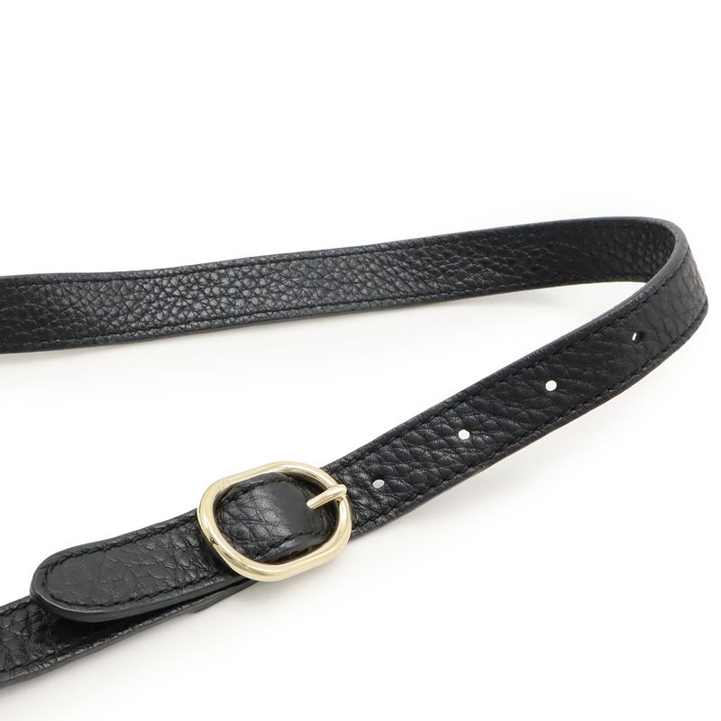 Gucci Bamboo Small Shopper Handbag 2WAY Shoulder Bag Crossbody Leather Black