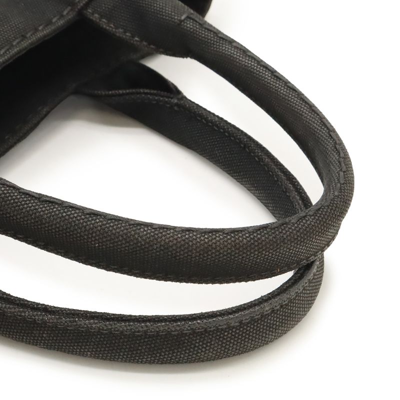 Prada Canapa Tote Handbag Canvas NERO Black Gold Hardware Missing Shoulder