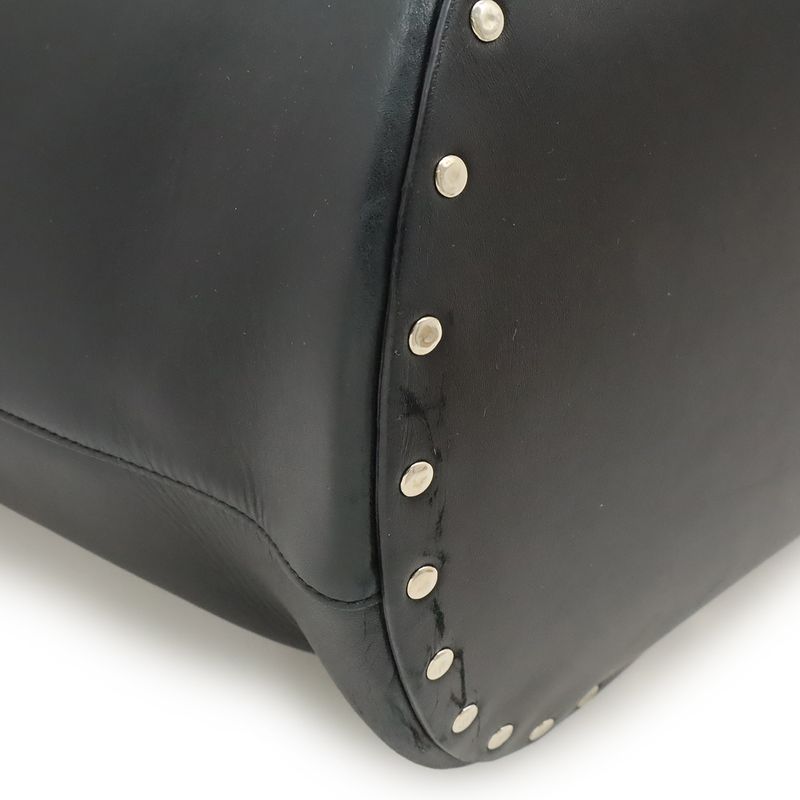 Celine Bucket Biker Shoulder Bag One Shoulder Semi Shoulder Leather Black