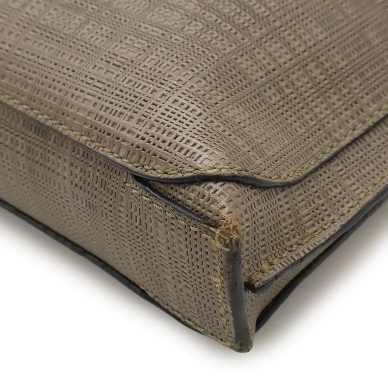 Loewe Linen Anagram Shoulder Bag Crossbody Leather Glazed Silver Hardware