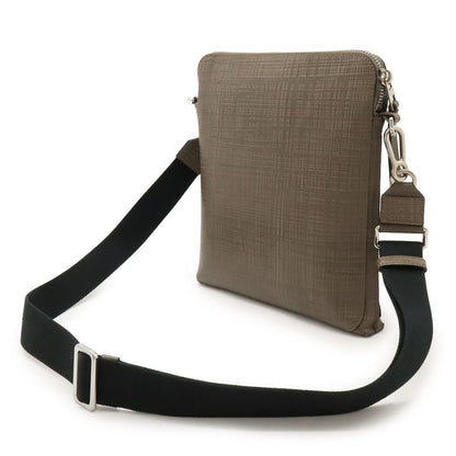 Loewe Linen Anagram Shoulder Bag Crossbody Leather Glazed Silver Hardware