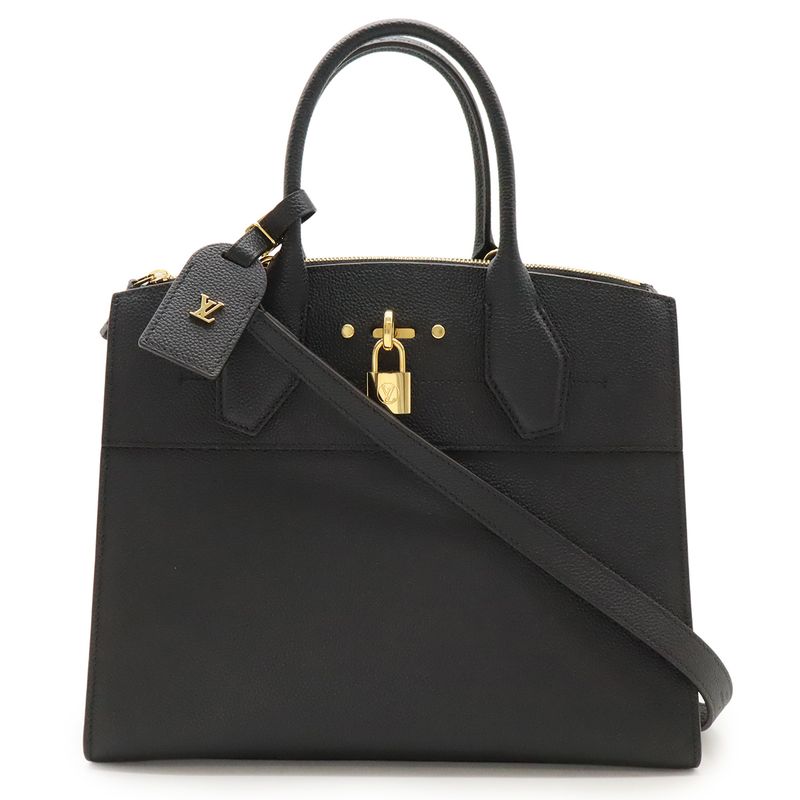 Louis Vuitton City Steamer MM Handbag 2WAY Shoulder Bag Shoulder Taurillon