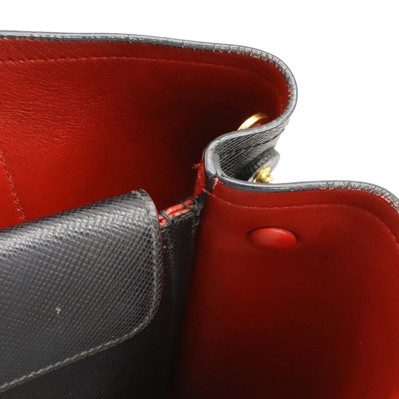 Prada Double Deubre Medium Bag Handbag 2WAY Shoulder Bag Saffiano Leather NERO