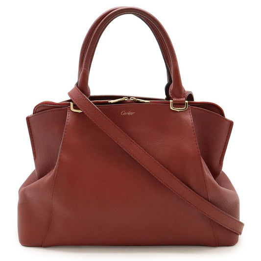 Cartier C De Cartier SM Handbag Tote Bag 2WAY Shoulder Bag Crossbody Leather