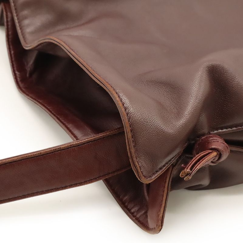 Loewe Anagram Shoulder Bag Crossbody Nappa Leather Bordeaux Gold Hardware