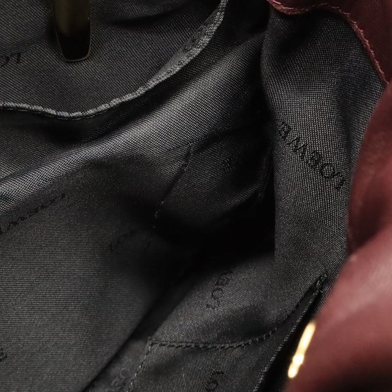 Loewe Anagram Shoulder Bag Crossbody Nappa Leather Bordeaux Gold Hardware