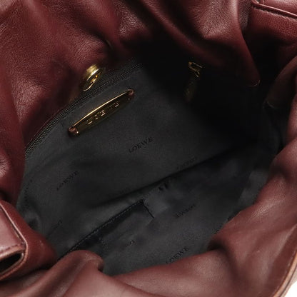 Loewe Anagram Shoulder Bag Crossbody Nappa Leather Bordeaux Gold Hardware